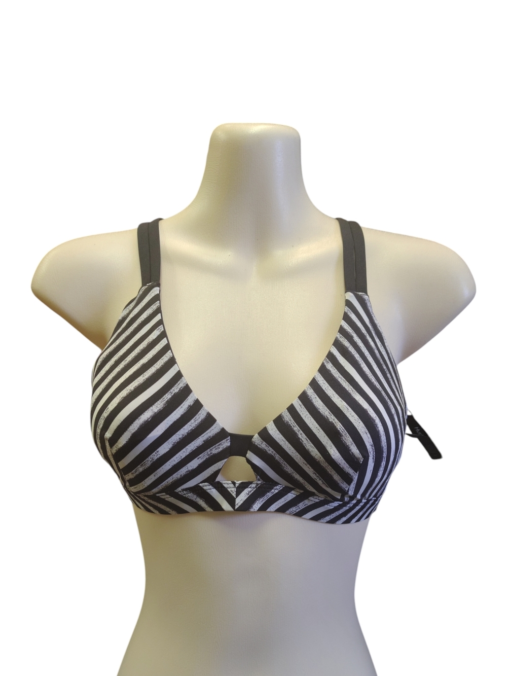 NWT Hurley Striped Wireless Bralette - Black & White